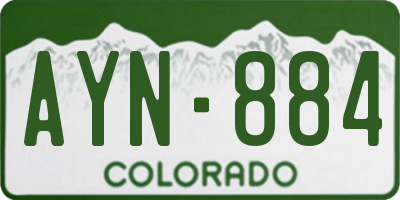 CO license plate AYN884
