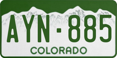 CO license plate AYN885