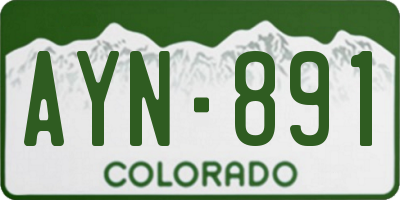 CO license plate AYN891