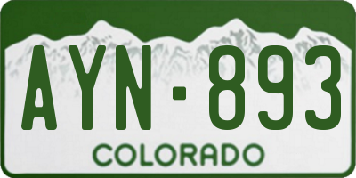 CO license plate AYN893