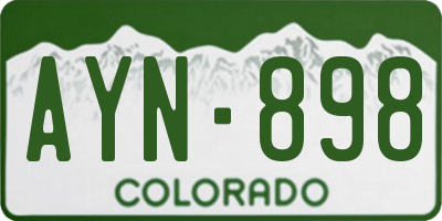 CO license plate AYN898