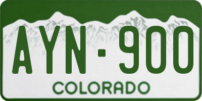 CO license plate AYN900