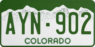 CO license plate AYN902