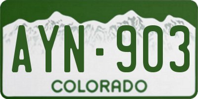 CO license plate AYN903