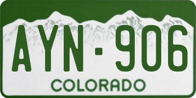 CO license plate AYN906