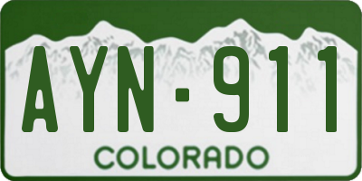 CO license plate AYN911