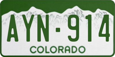 CO license plate AYN914