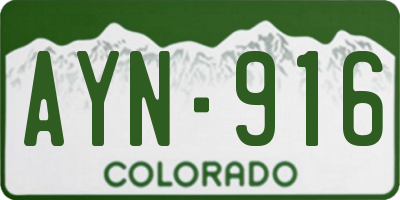 CO license plate AYN916