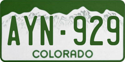 CO license plate AYN929