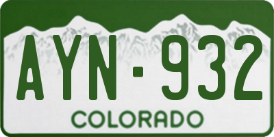 CO license plate AYN932