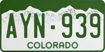 CO license plate AYN939