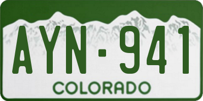 CO license plate AYN941