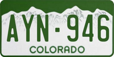 CO license plate AYN946