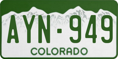 CO license plate AYN949