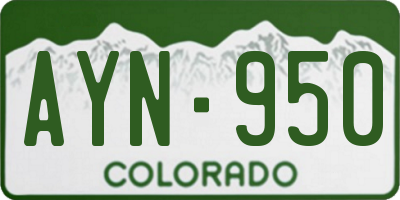 CO license plate AYN950