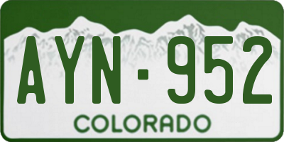 CO license plate AYN952