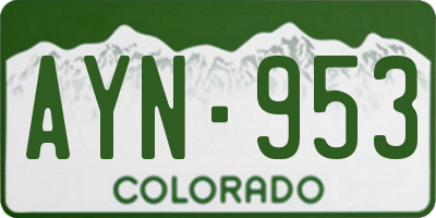 CO license plate AYN953