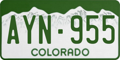 CO license plate AYN955