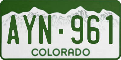 CO license plate AYN961