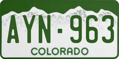 CO license plate AYN963