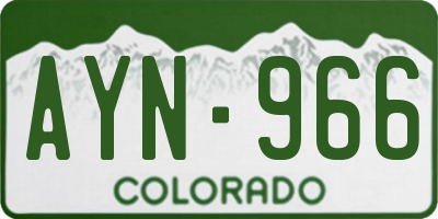 CO license plate AYN966