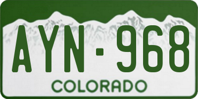 CO license plate AYN968