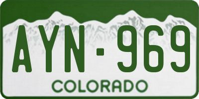 CO license plate AYN969