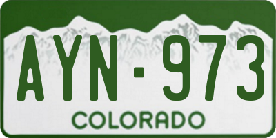 CO license plate AYN973
