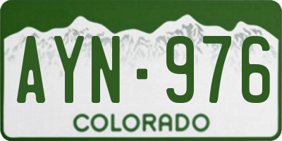 CO license plate AYN976