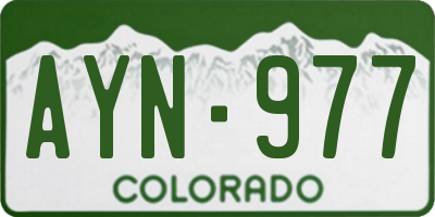 CO license plate AYN977