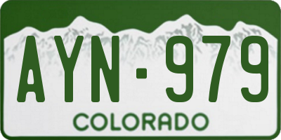 CO license plate AYN979