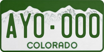 CO license plate AYO000