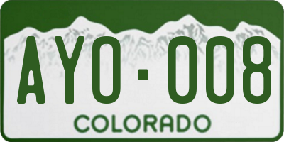 CO license plate AYO008