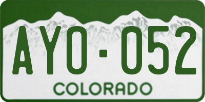CO license plate AYO052