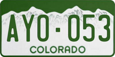 CO license plate AYO053