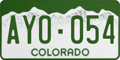 CO license plate AYO054