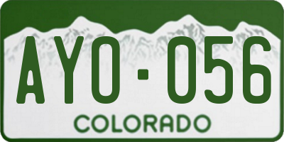 CO license plate AYO056