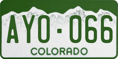 CO license plate AYO066