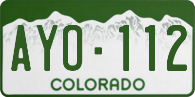 CO license plate AYO112