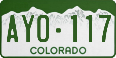 CO license plate AYO117