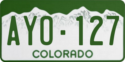 CO license plate AYO127