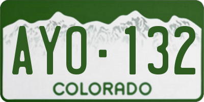 CO license plate AYO132