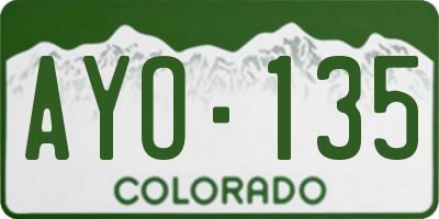 CO license plate AYO135