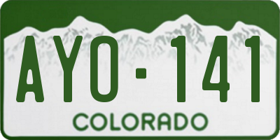 CO license plate AYO141