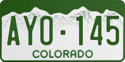 CO license plate AYO145