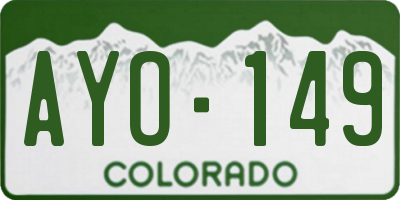 CO license plate AYO149