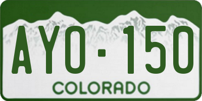 CO license plate AYO150