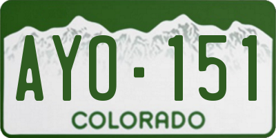 CO license plate AYO151