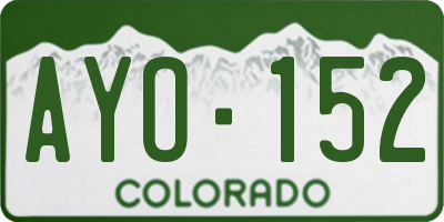 CO license plate AYO152