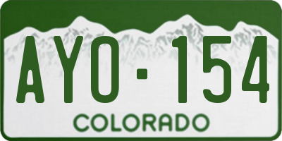 CO license plate AYO154